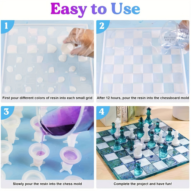 23pcs Chess Set with Silicone  - Resin Kit Cast ulasan dan harga