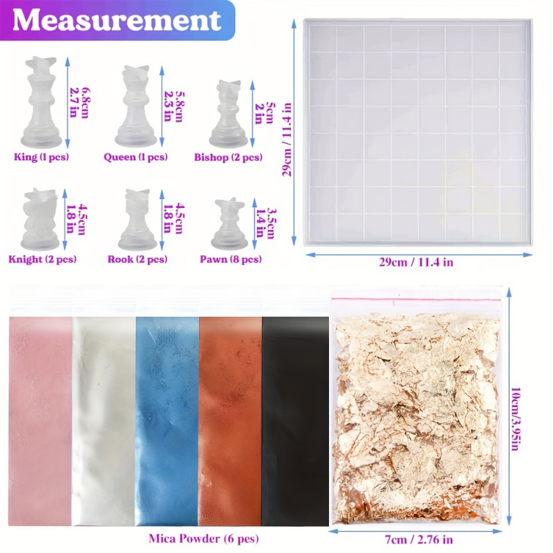 23pcs Chess Set with Silicone  - Resin Kit Cast ulasan dan harga