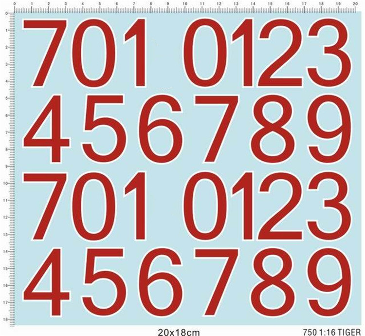1/16 Scale Tiger Tank Number F - Model Kit Water Decal ulasan dan harga